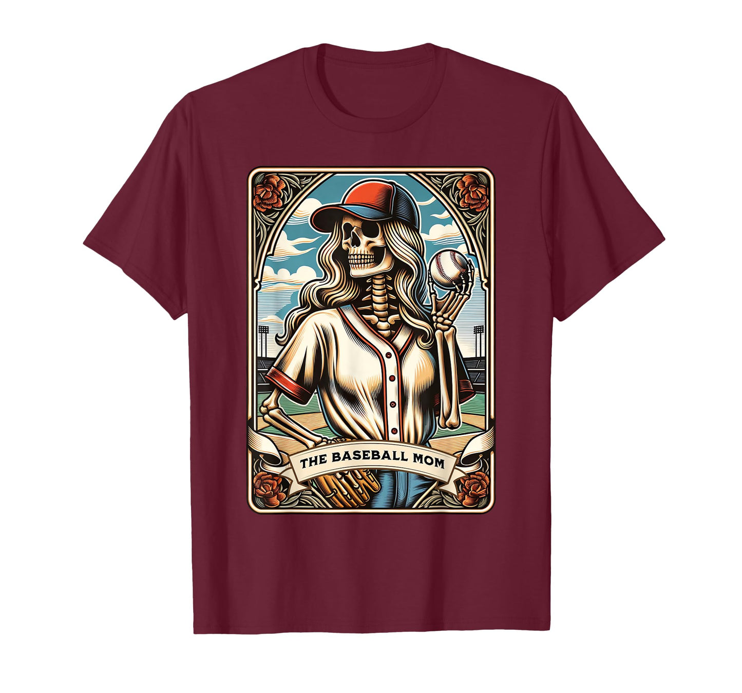 The Baseball Mom Skeleton Tarot Card Mother's Day Witch Vibe T-Shirt