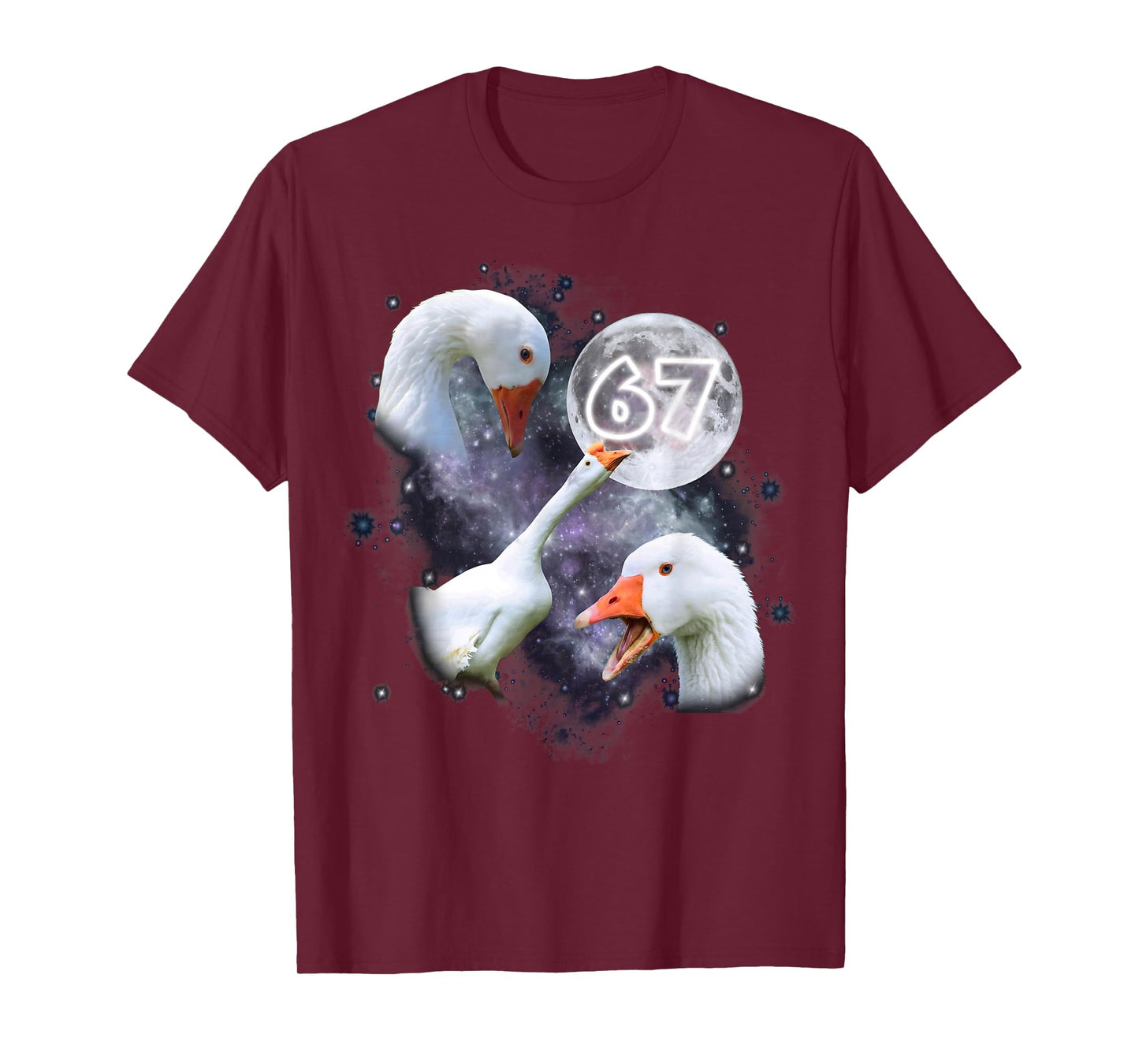 67 Meme Goose Howling at The Moon Funny Six Seven 6-7 T-Shirt