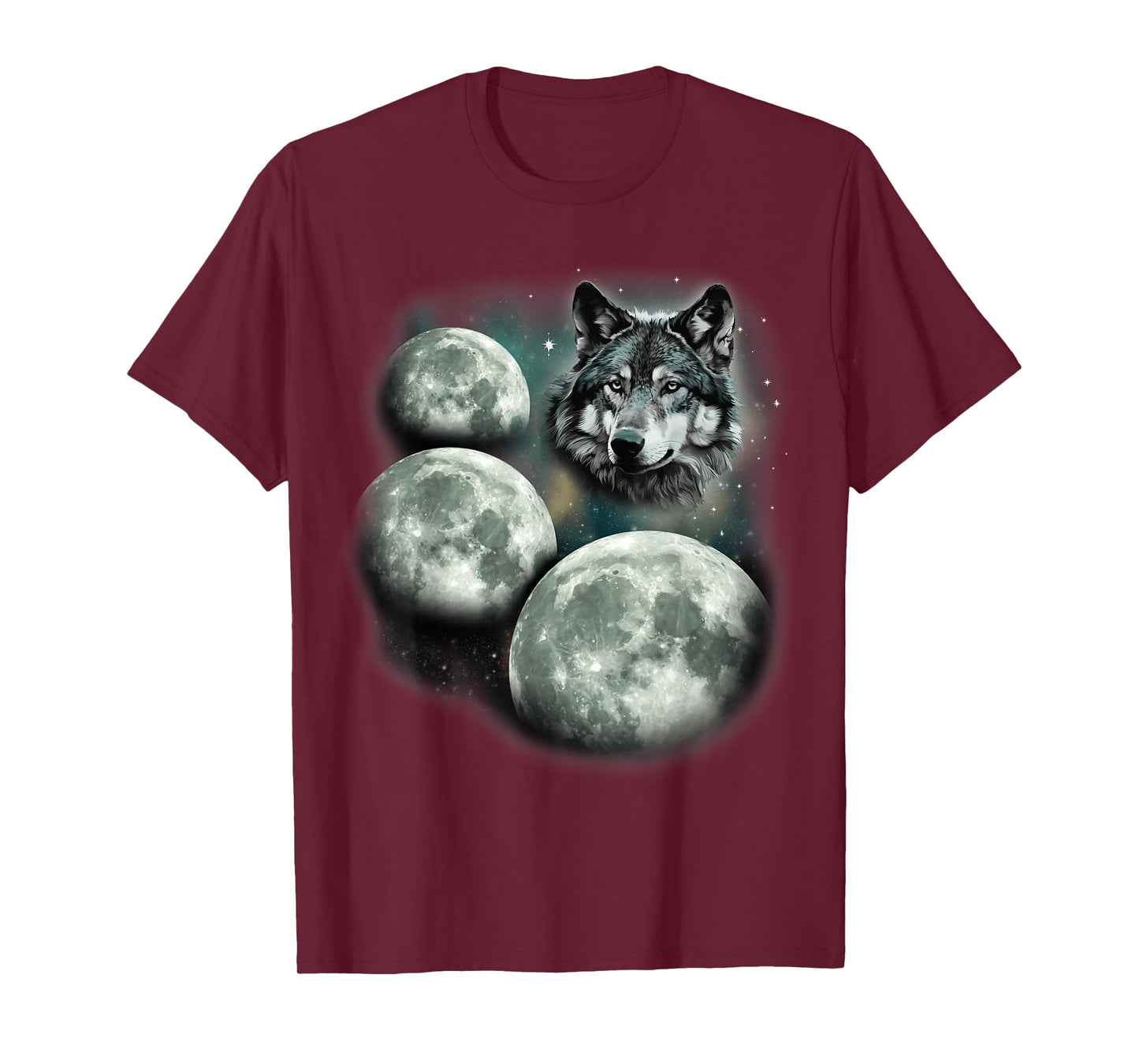 Three Moon Wolf | 3 Moons Howling At Space Wolf Magic Meme T-Shirt