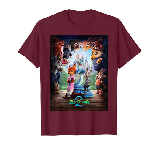 Disney Zootopia 2 Nick Judy & Gary Surrounded Poster Art T-Shirt