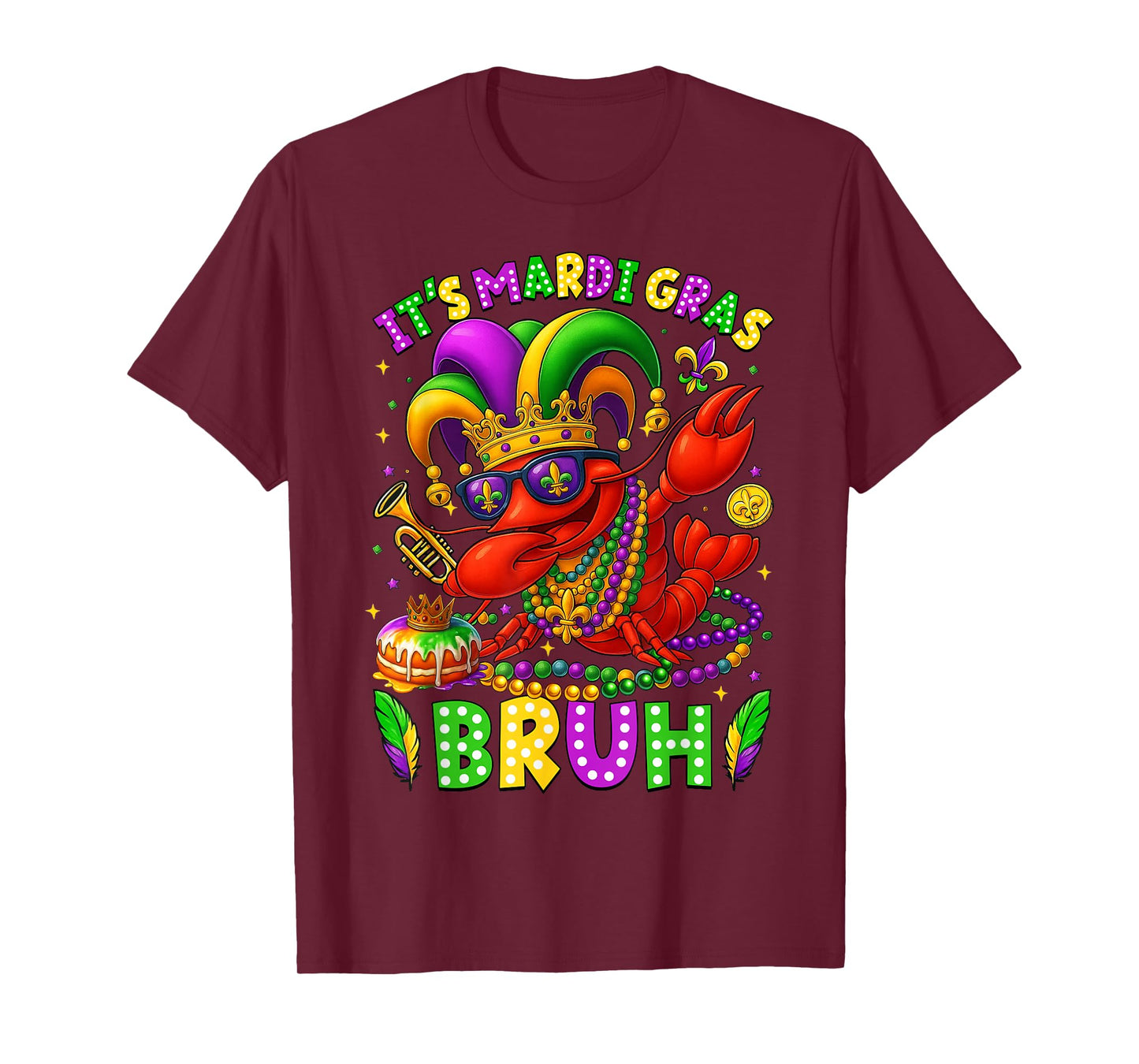 It's Mardi Gras Bruh Dabbing Crawfish Fat Tuesday Boys Kids T-Shirt