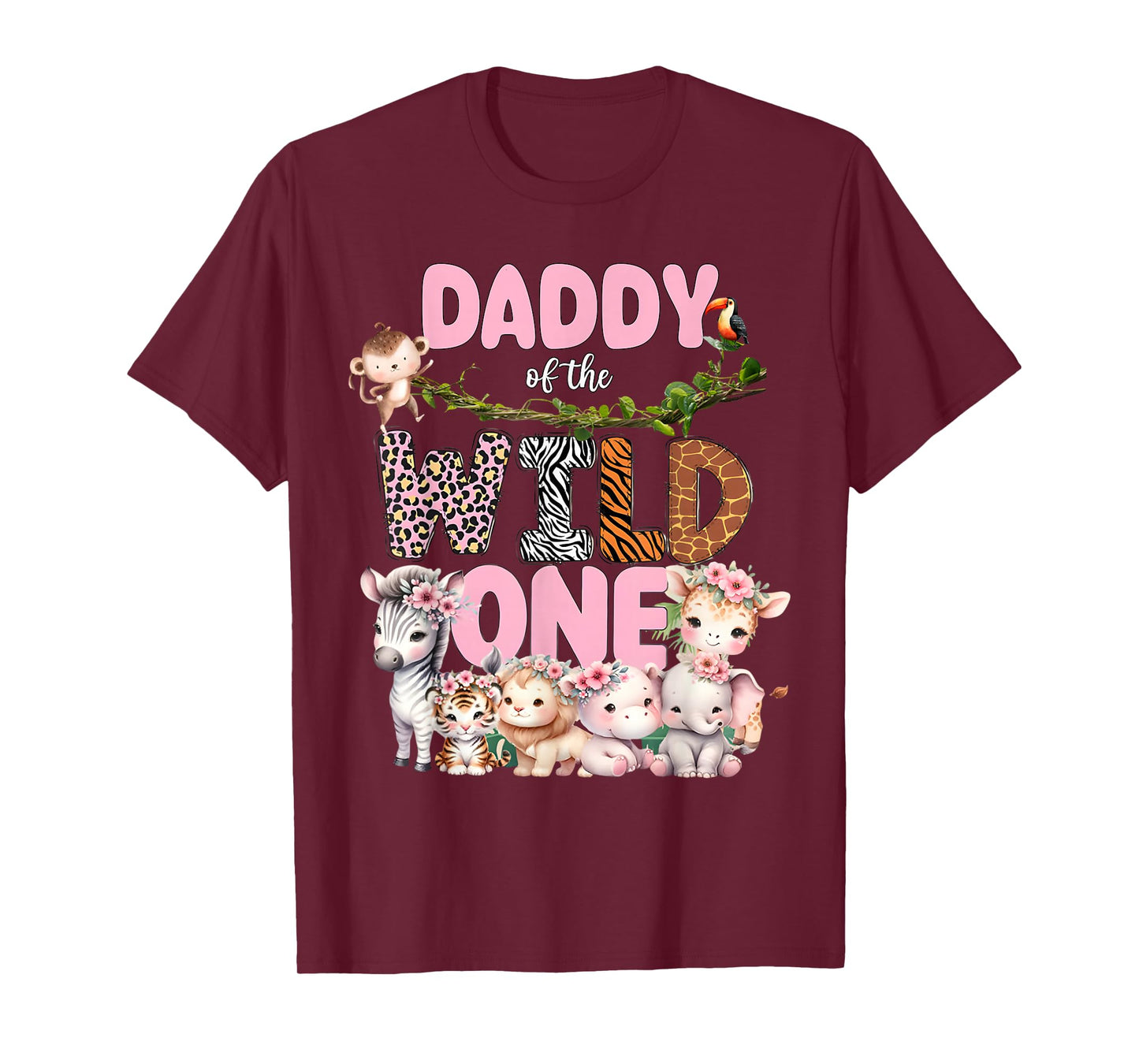 Daddy of The Wild One 1st Birthday Girl Kids Safari Jungle T-Shirt