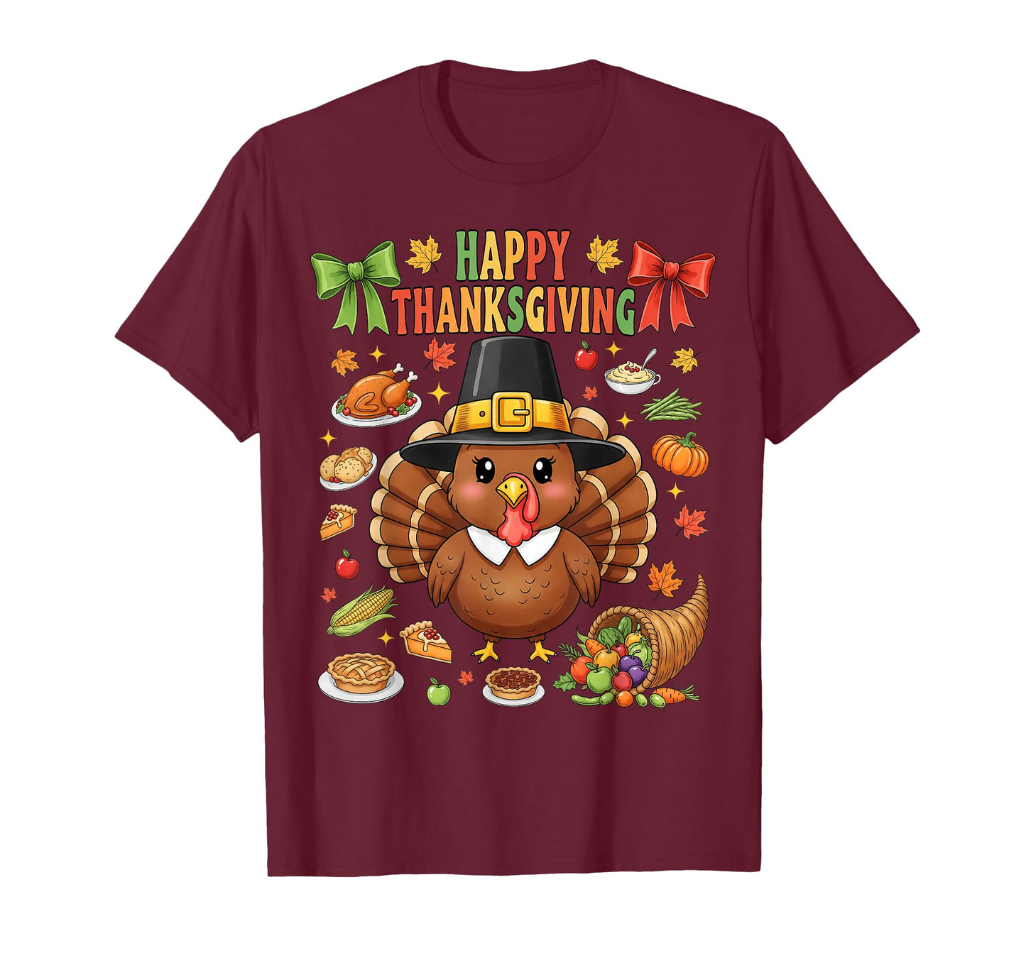 Cute Turkey Happy Thanksgiving Matching Family Women Men Kid T-Shirt