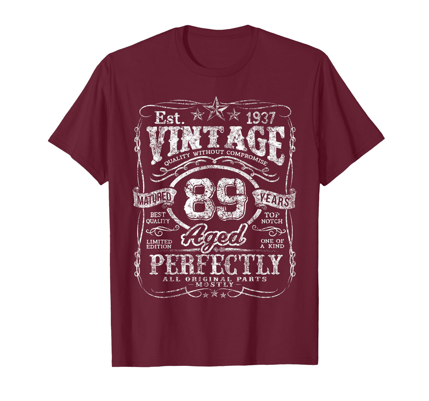 Vintage 1937 Limited Edition Shirt 89 Year Old 89th Birthday T-Shirt