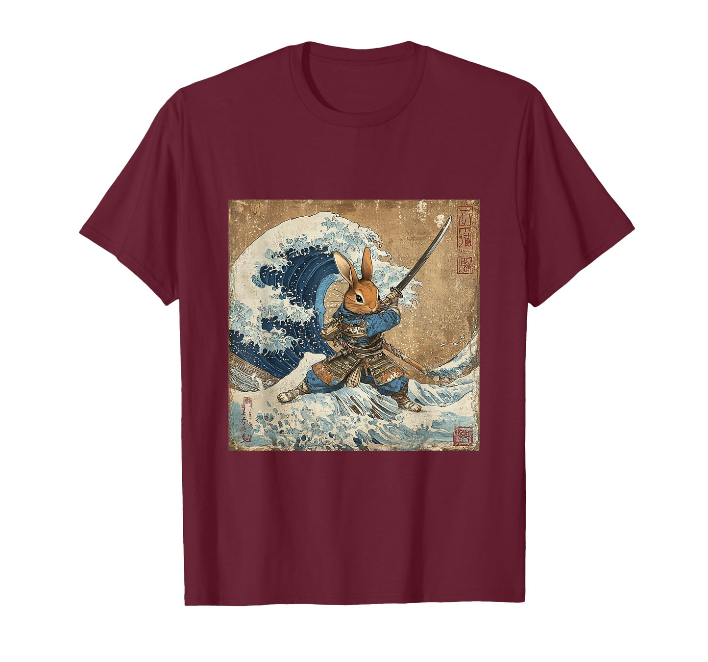 Bunny Rabbit Samurai Warrior Vintage Japanese Art Anime T-Shirt