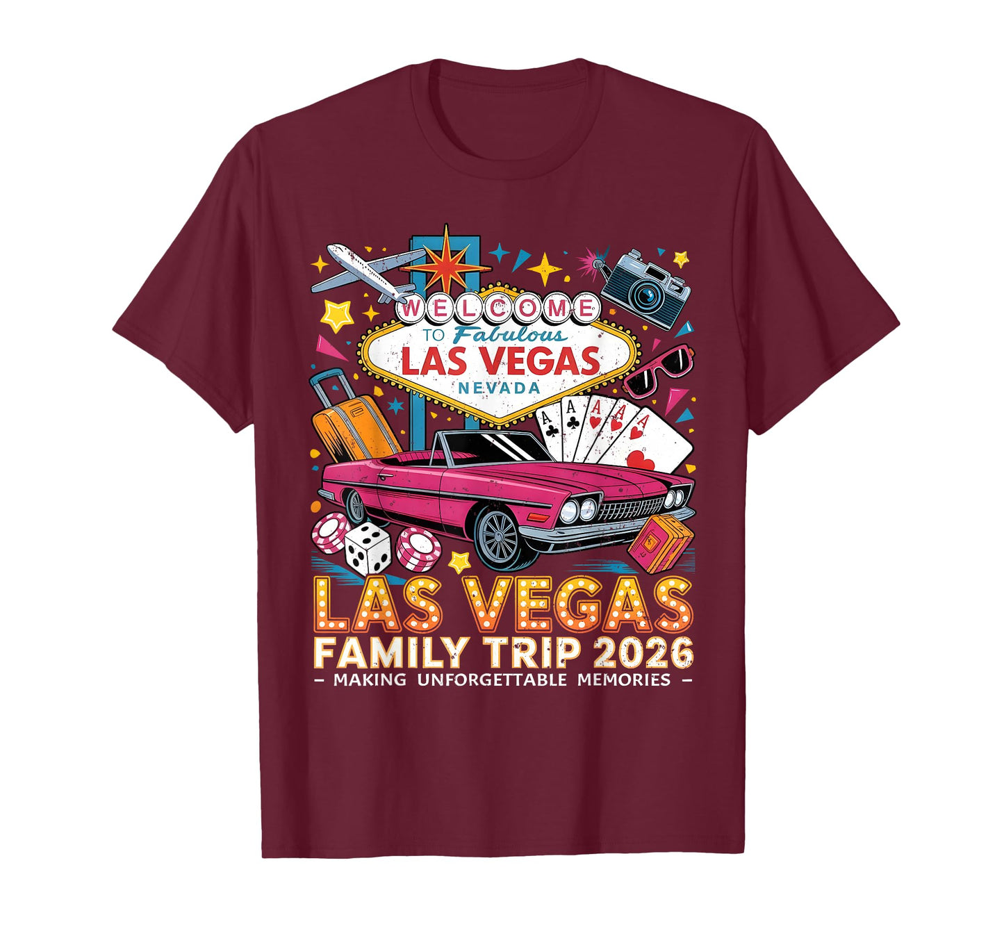 Las Vegas Family Trip 2026 Vacation Design T-Shirt