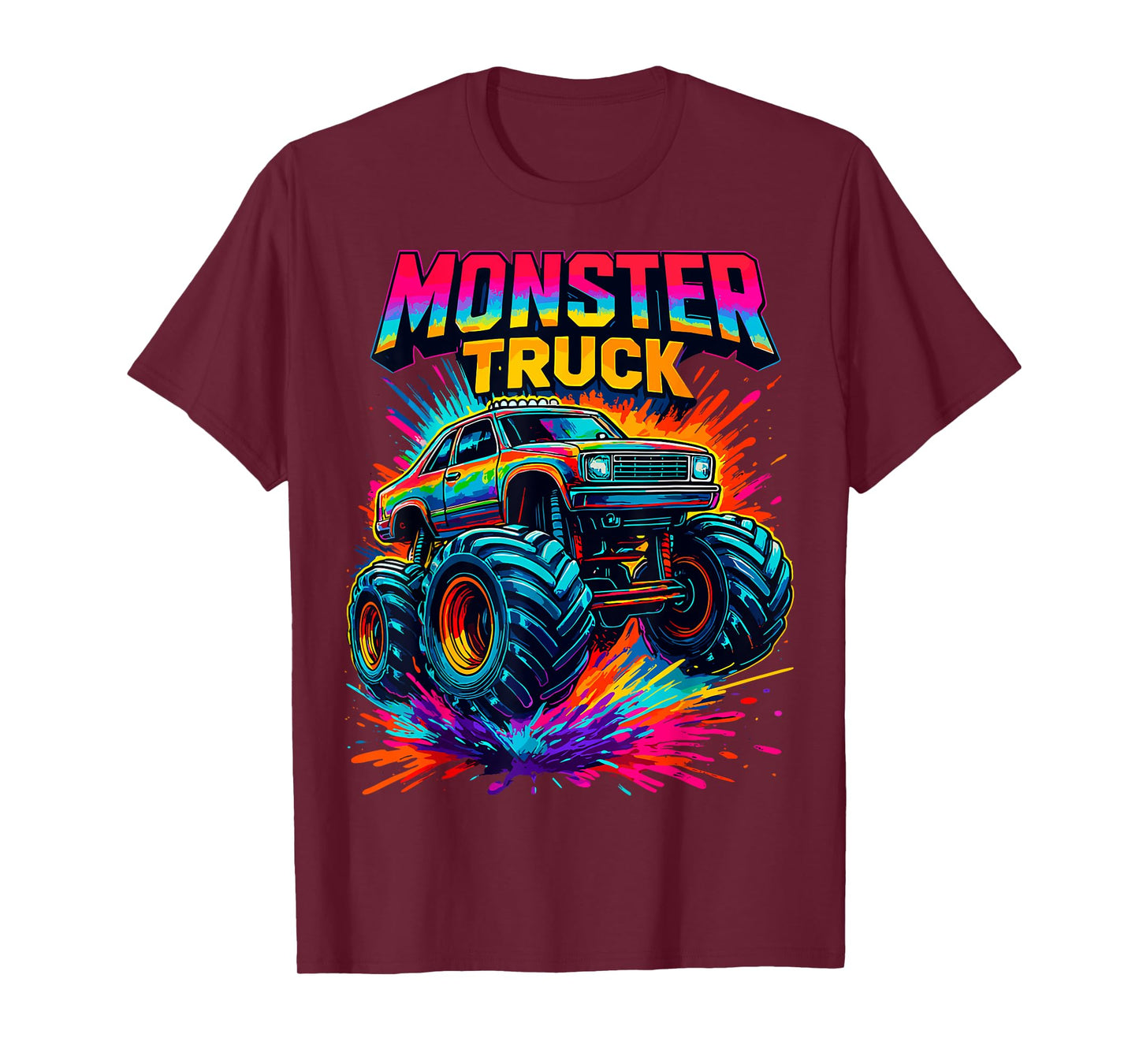 Monster Truck Birthday Party Colorful Monster Trucks T-Shirt