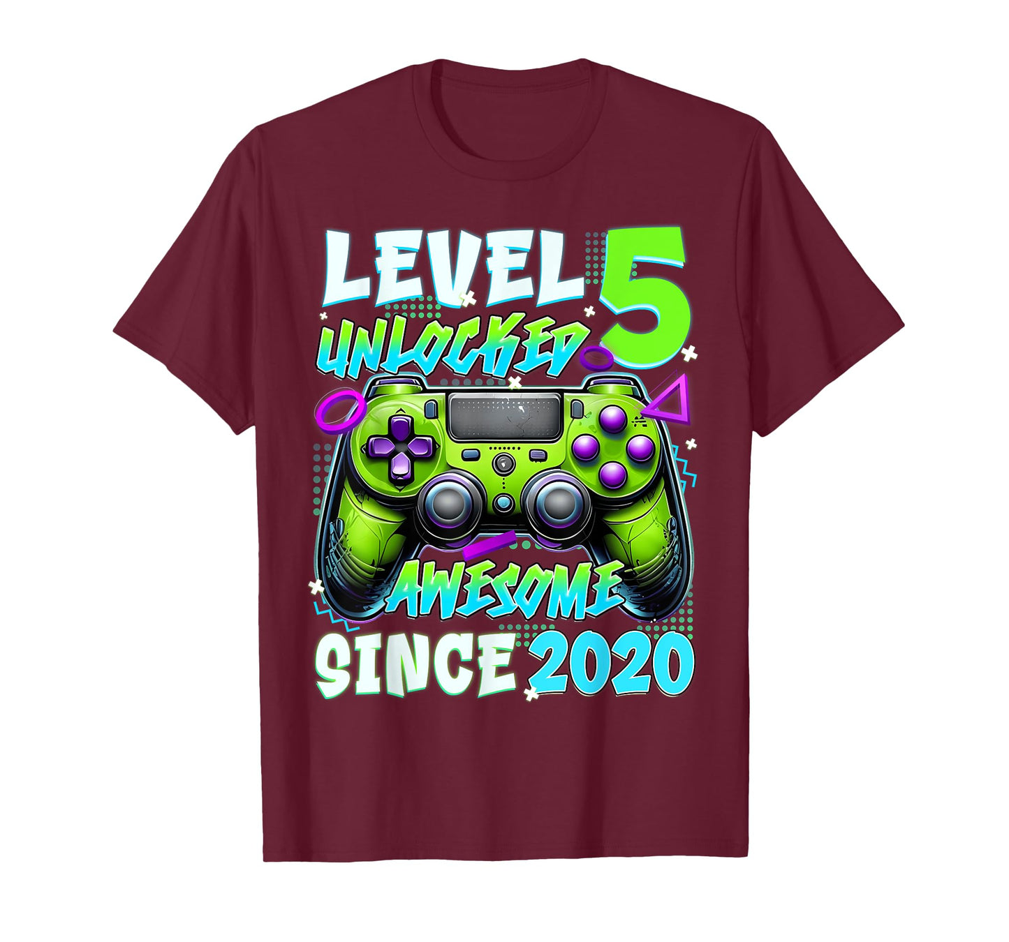 5th Birthday Video Game Level 5 Unlocked Awesome Since 2020 T-Shirt