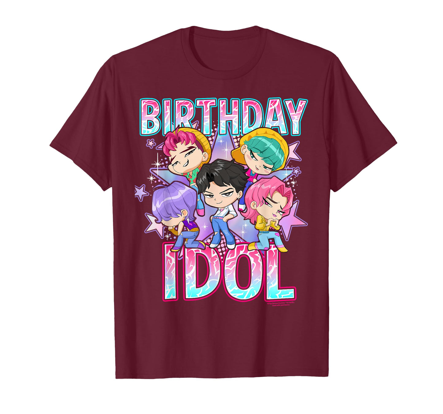 Kpop Demon Hunters Birthday Idol Cute Chibi Group Shot T-Shirt