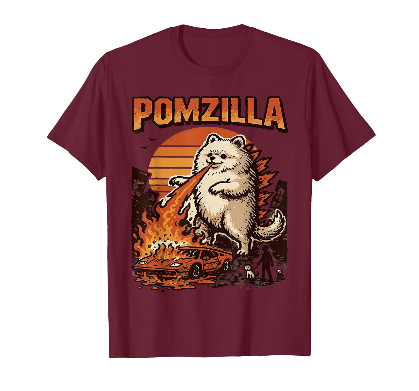 Pomzilla Pomeranian Dog Vintage Monster Pom Dog Lover T-Shirt