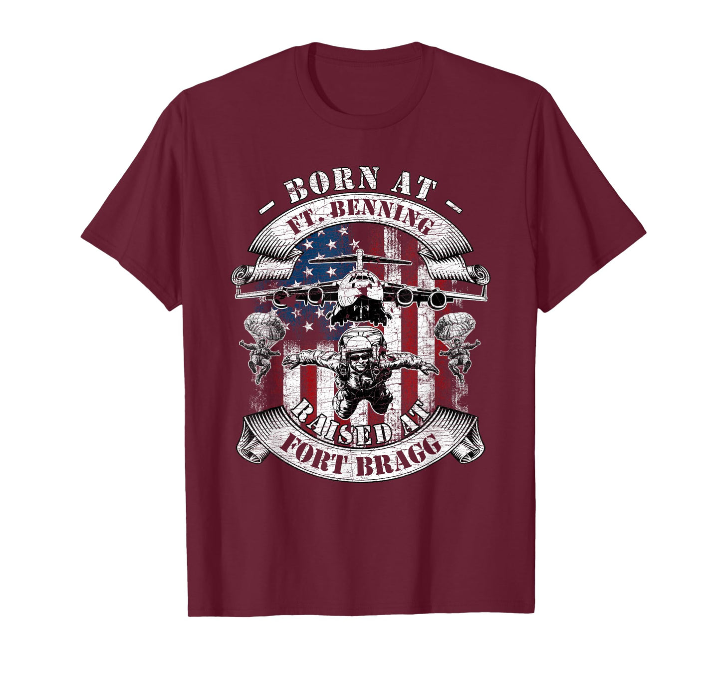 Born At Fort Benning Raised At Fort Bragg 82nd Airborne T-Shirt