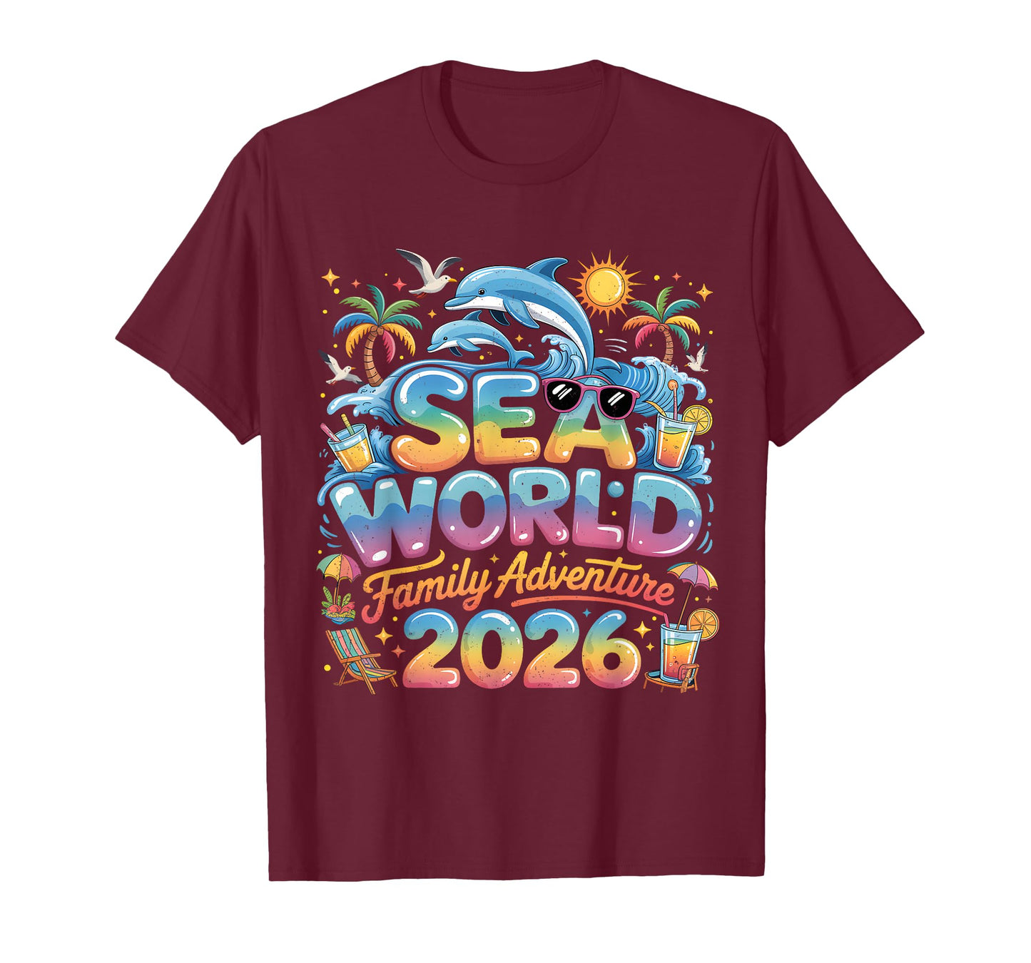 Sea World Family Adventure 2026 Tropical Vacation Trip T-Shirt
