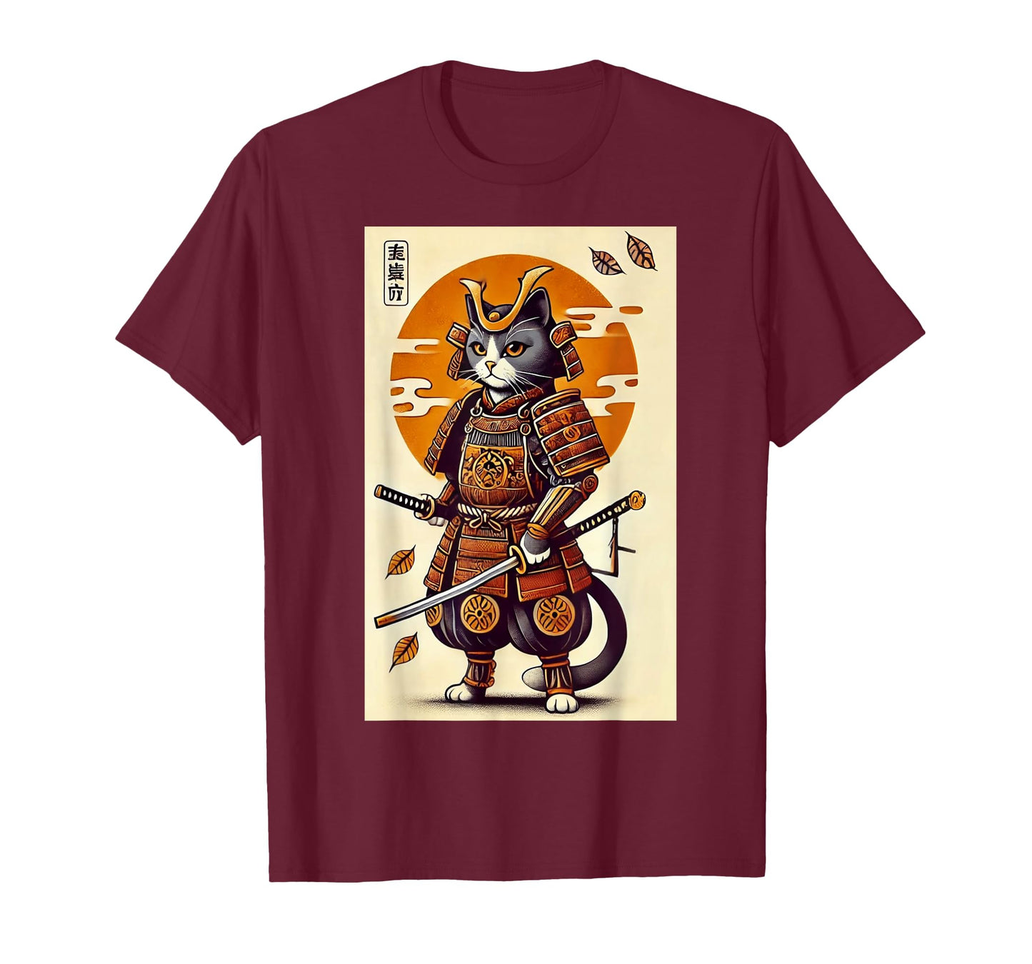 Samurai Cat Warrior Art Cat Samurai Japanese Aesthetic T-Shirt