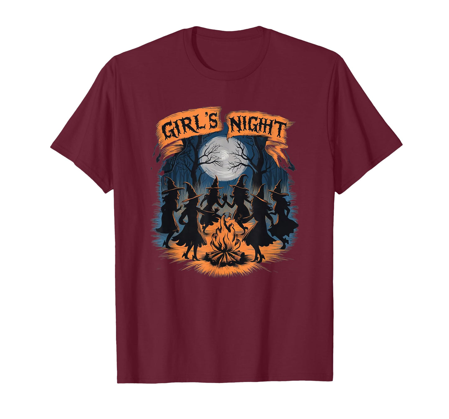 Girls' Night Witch Coven Halloween Design Spooky Fun Artwork T-Shirt