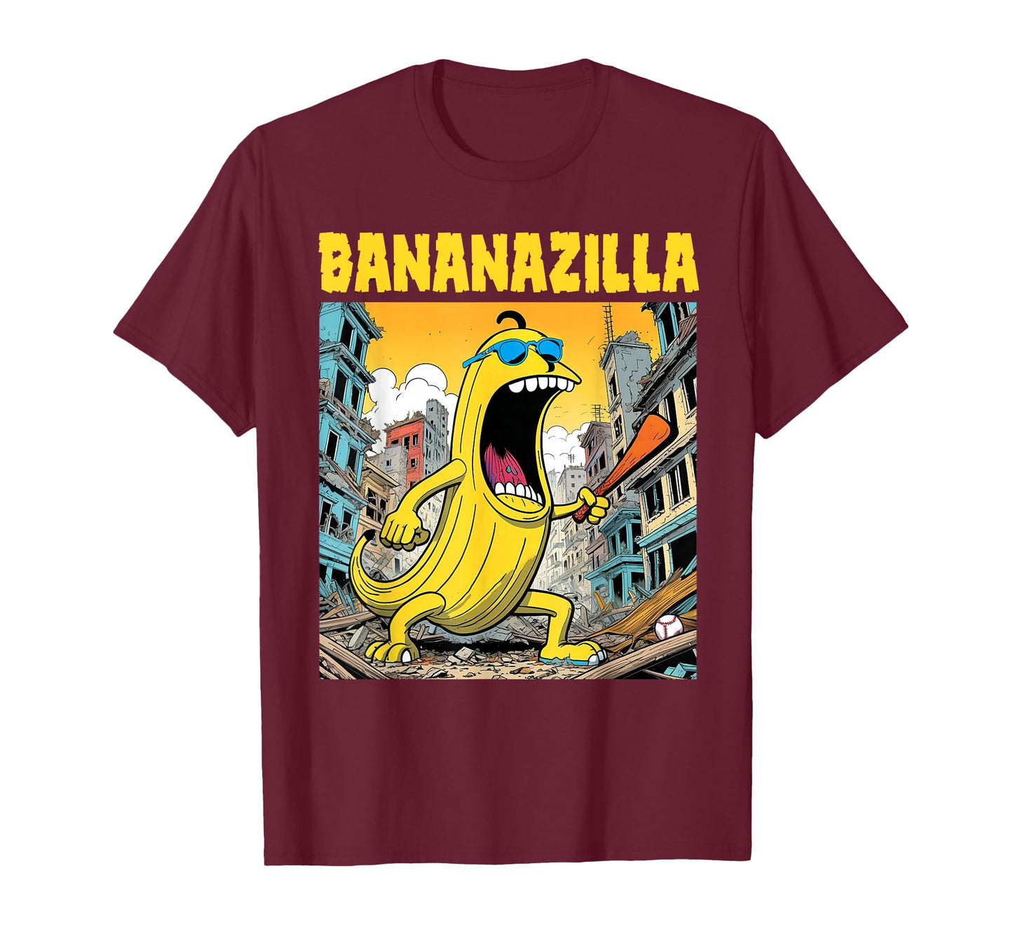 Bananazilla Banana Baseball Monster Bananas Kids Youth Boys T-Shirt