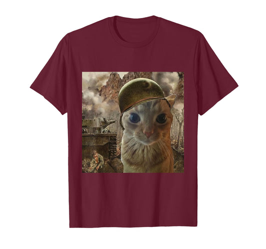 Thousand Yard Stare Cute Cat Funny Meme for Men Women Kids T-Shirt