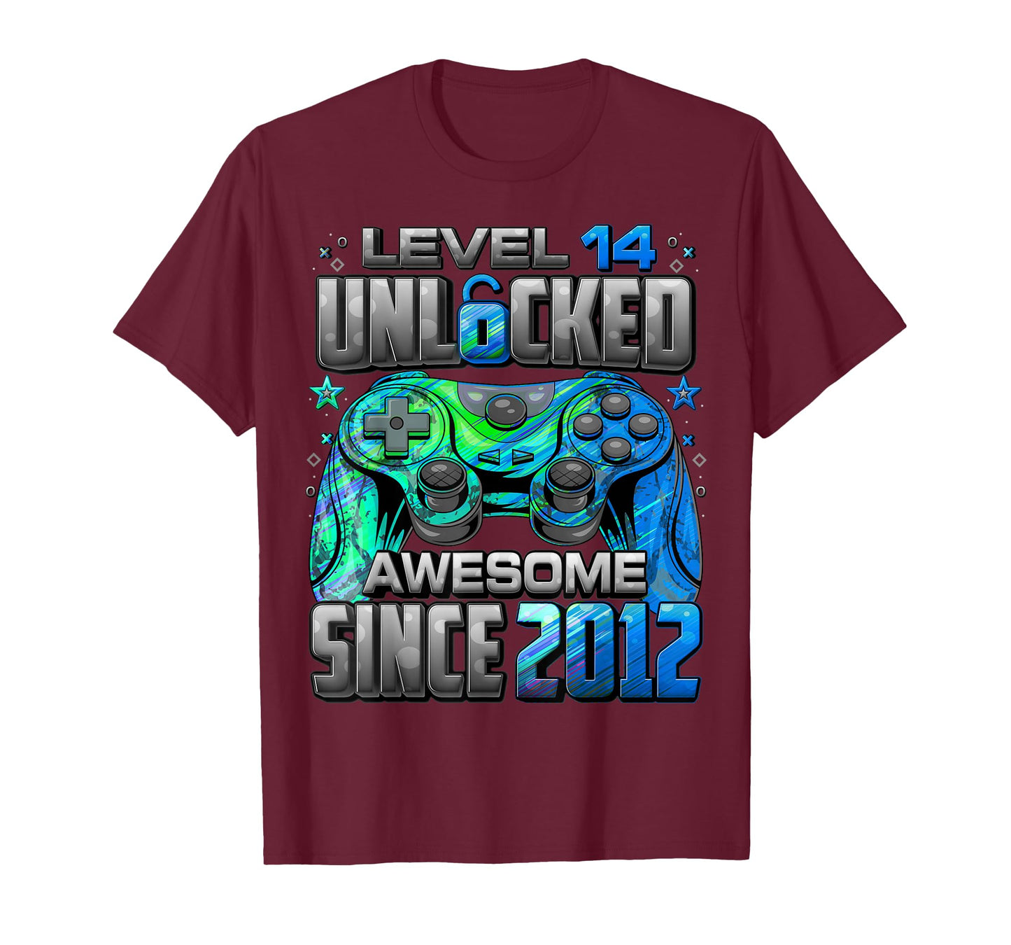 Level 14 Unlocked Awesome Since 2012 14th Birthday Gaming T-Shirt