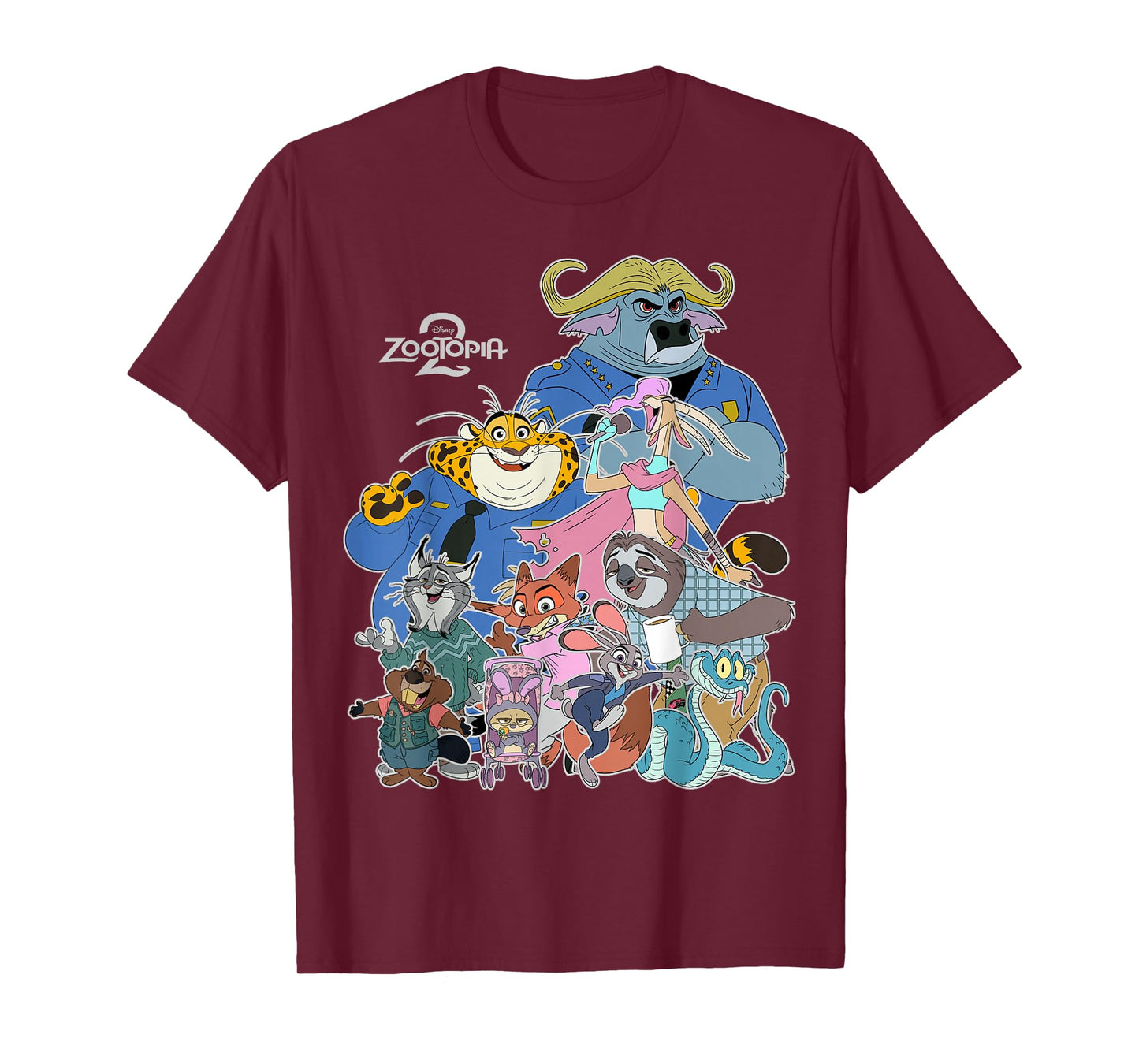 Disney Zootopia 2 Full Cast of Characters Judy Nick Nibbles T-Shirt