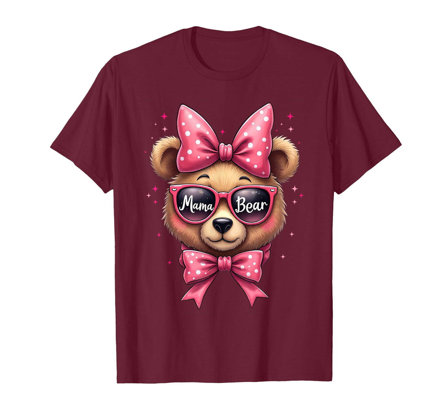 Cute Mama Bear Face Sunglasses - Funny Mom Mother’s Day Tee T-Shirt