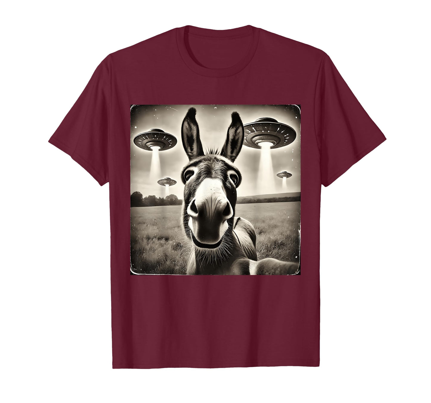 Funny Donkey Selfie UFOs T-Shirt