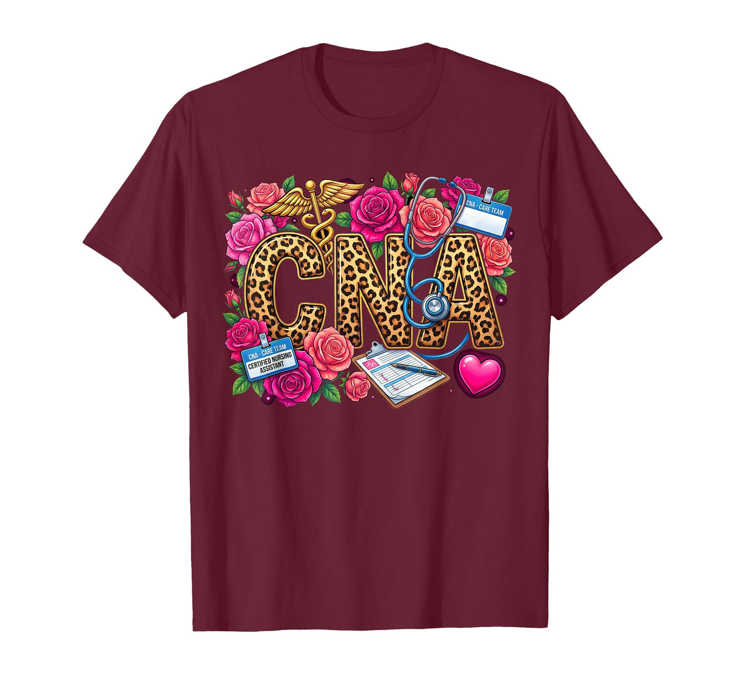 Hearts Certified Nursing Assistant Nurse CNA Valentines T-Shirt