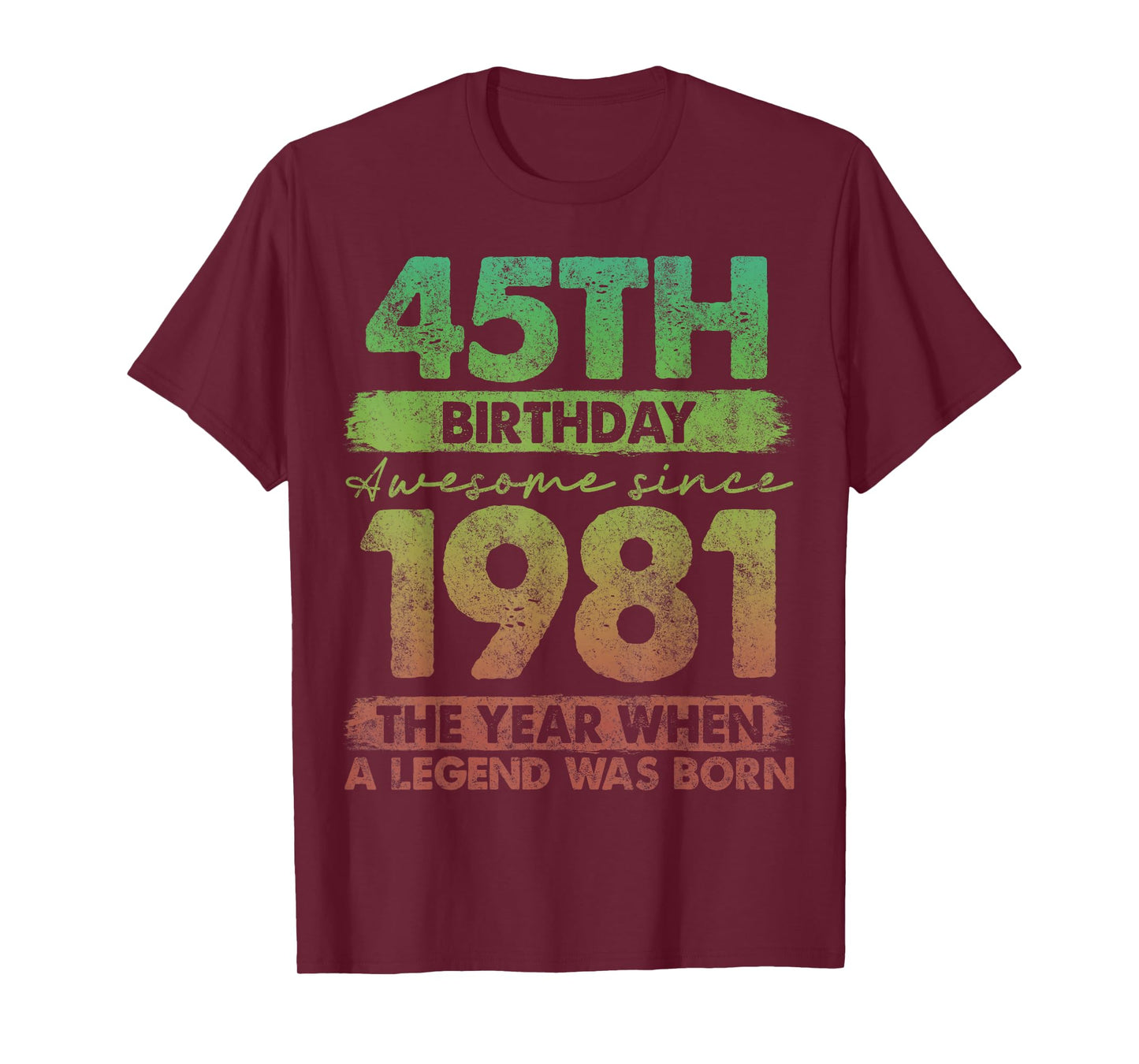 45 Year Old Gifts Vintage 1981 Limited Edition 45th Birthday T-Shirt
