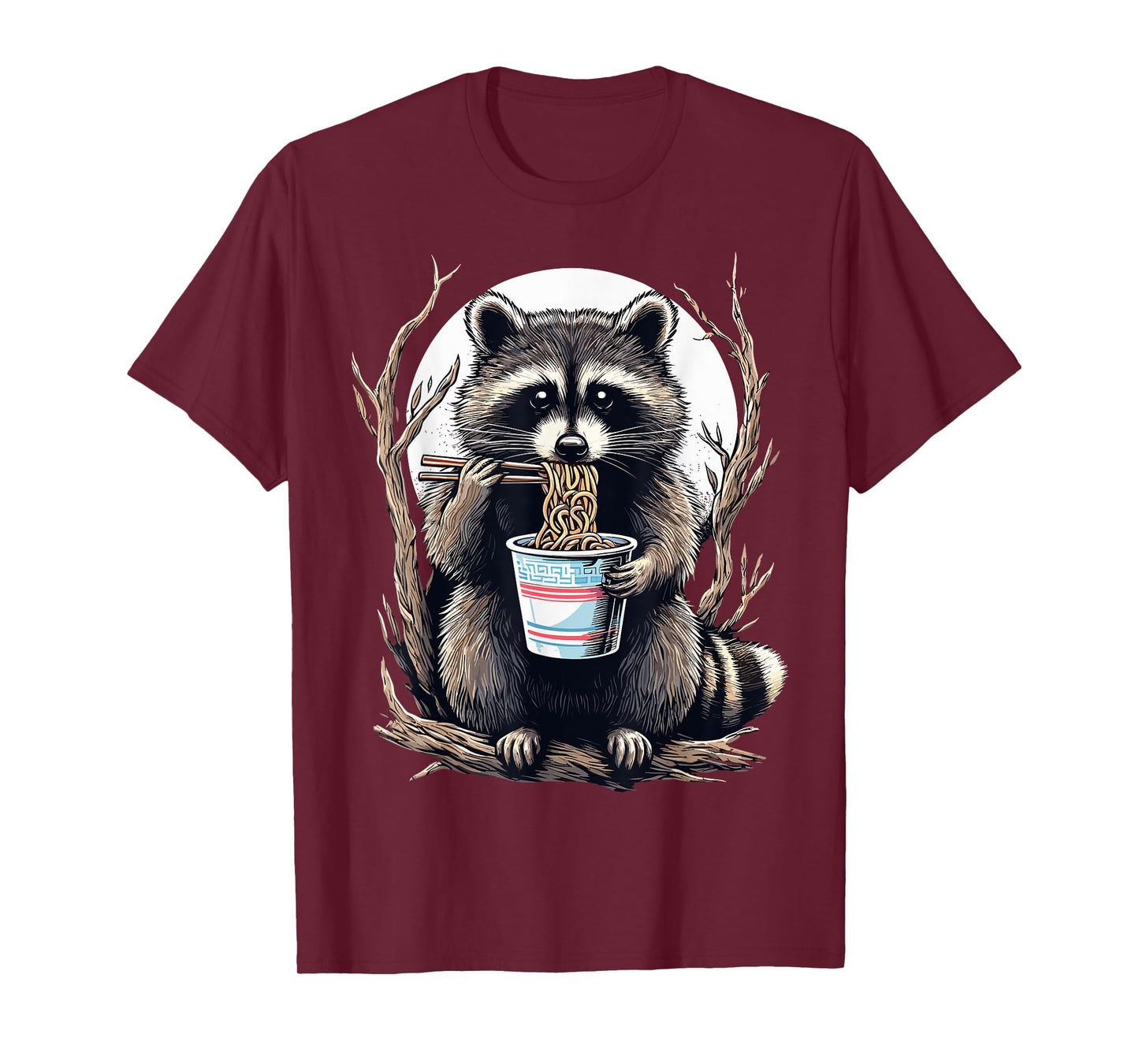 Raccoon Eating Instant Noodle Cup Funny Gifts For Women Men T-Shirt