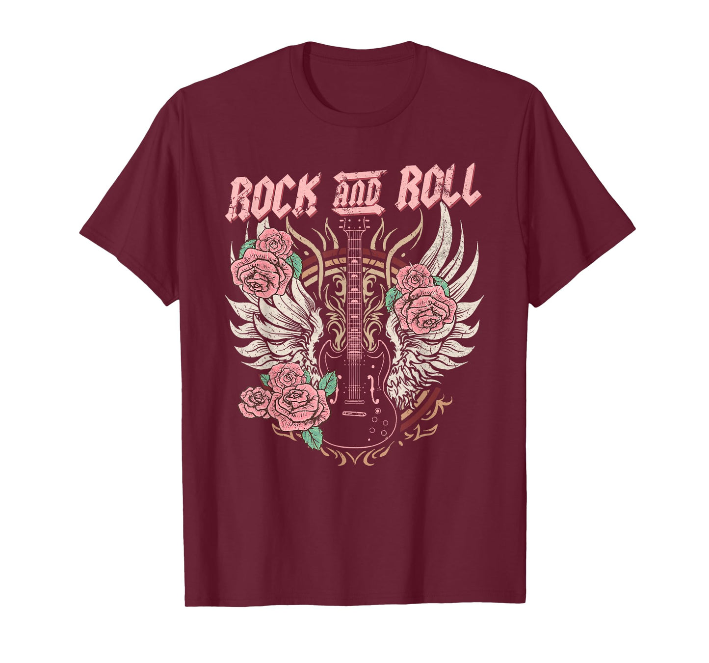 Rock and Roll Guitar Vintage ROCK women Music T-Shirt