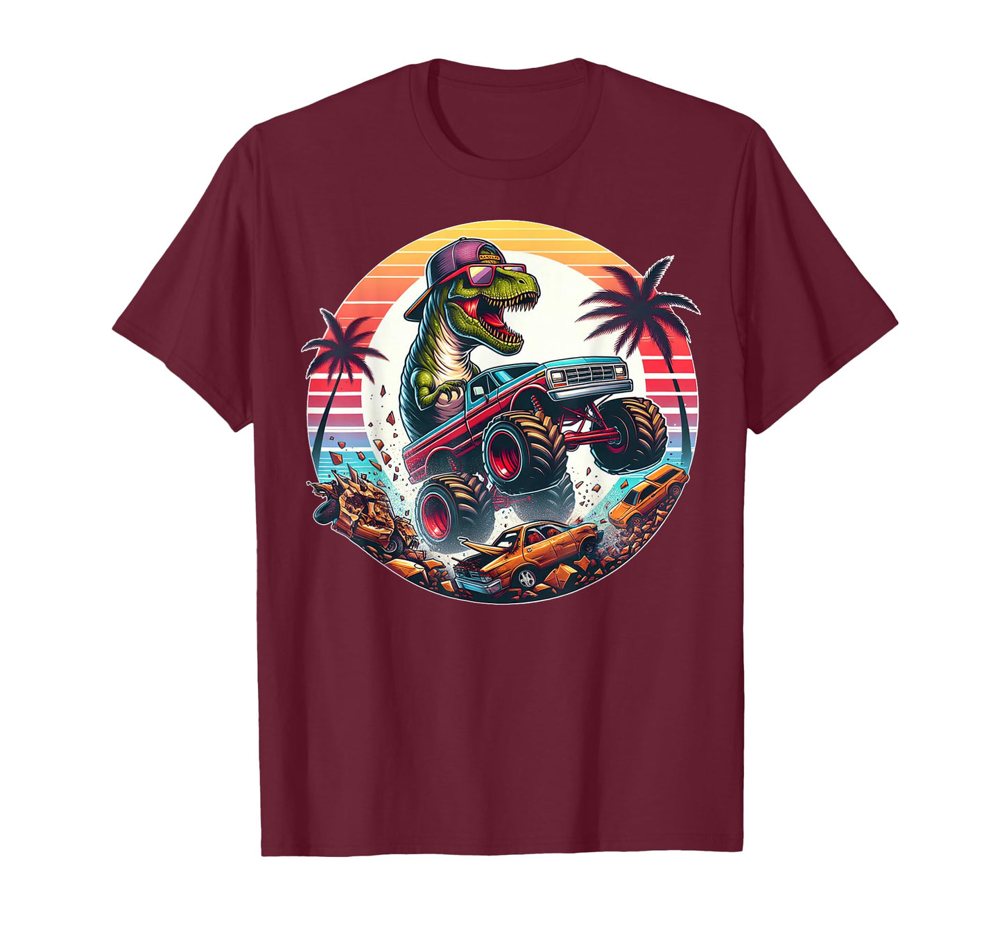 T-rex Dinosaur Monster Truck Vintage Kids Youth Toddlers Jam T-Shirt