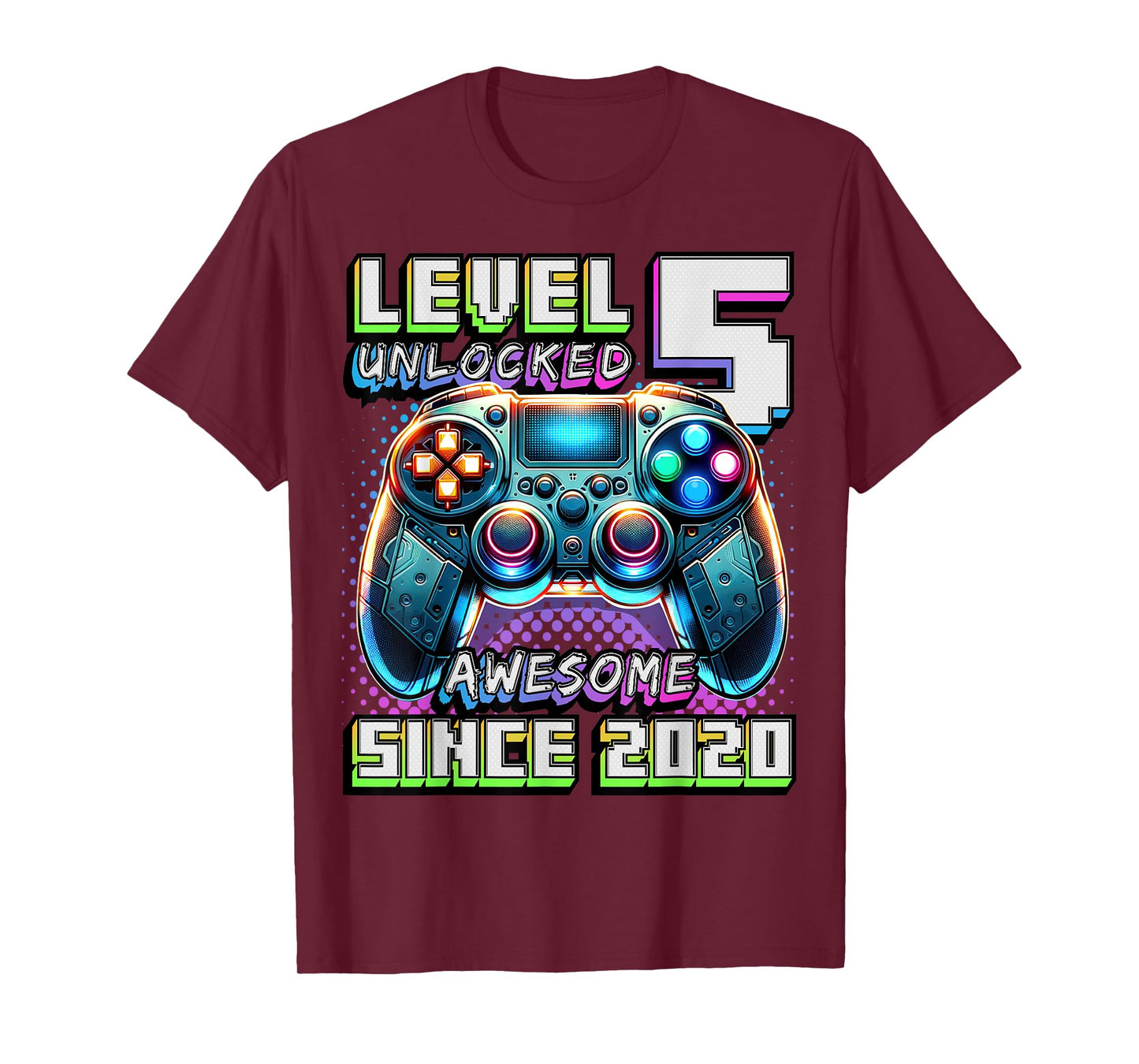 5th Birthday Boy Level 5 Gamer 5 Year Video Game Party T-Shirt