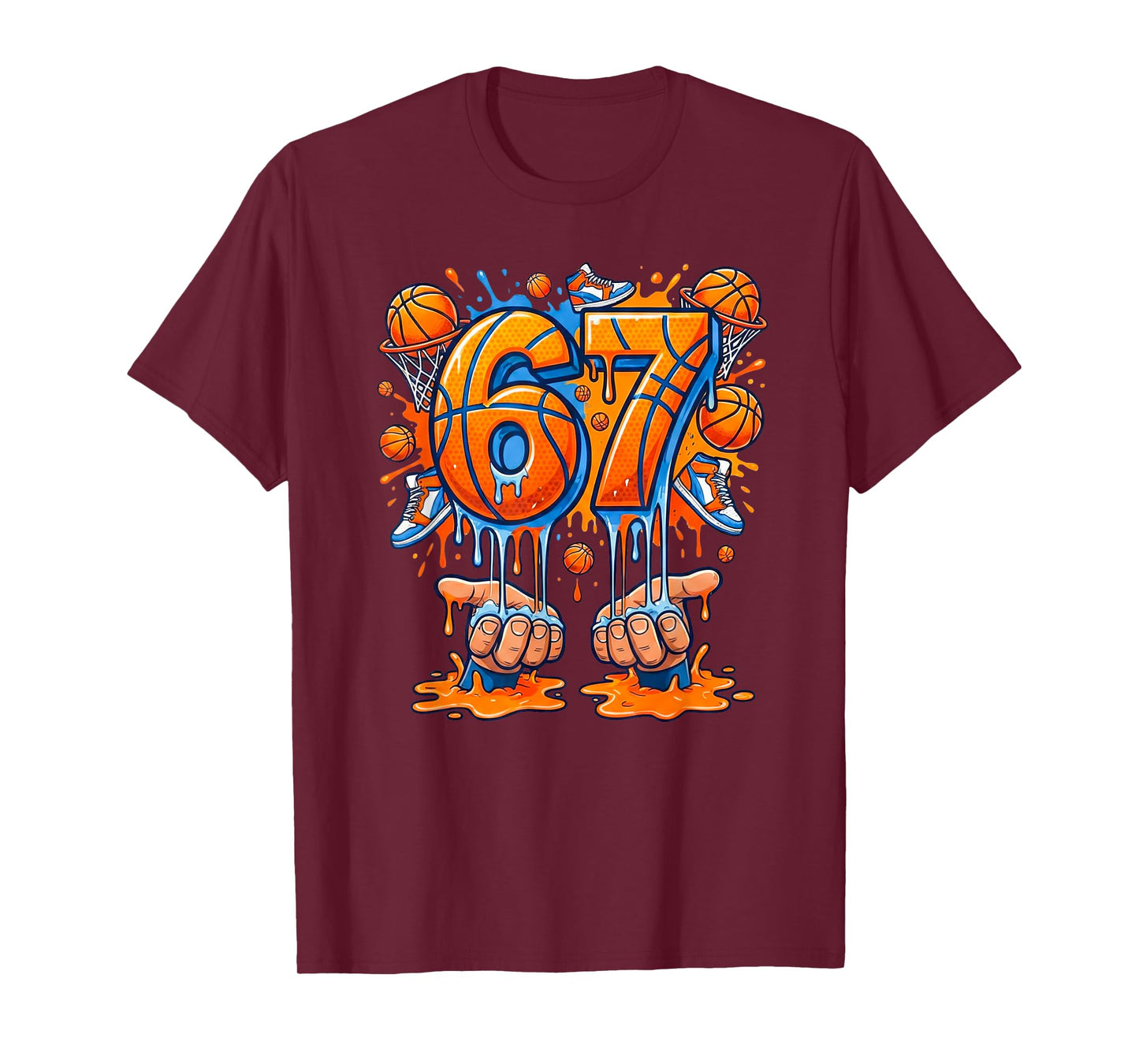 6 7 Basketball Tee Six Seven Funny Graphic Kids Teens Youth T-Shirt