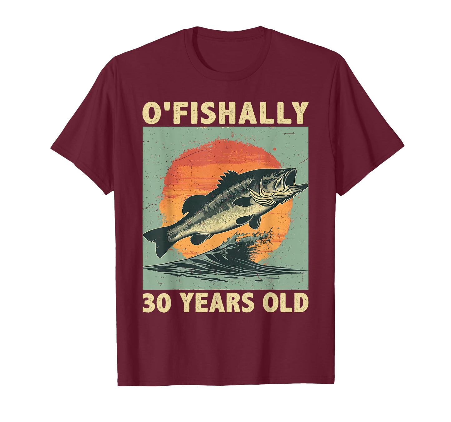 Ofishally 30 Years Old 1995 Fishing Fisherman 30th Birthday T-Shirt