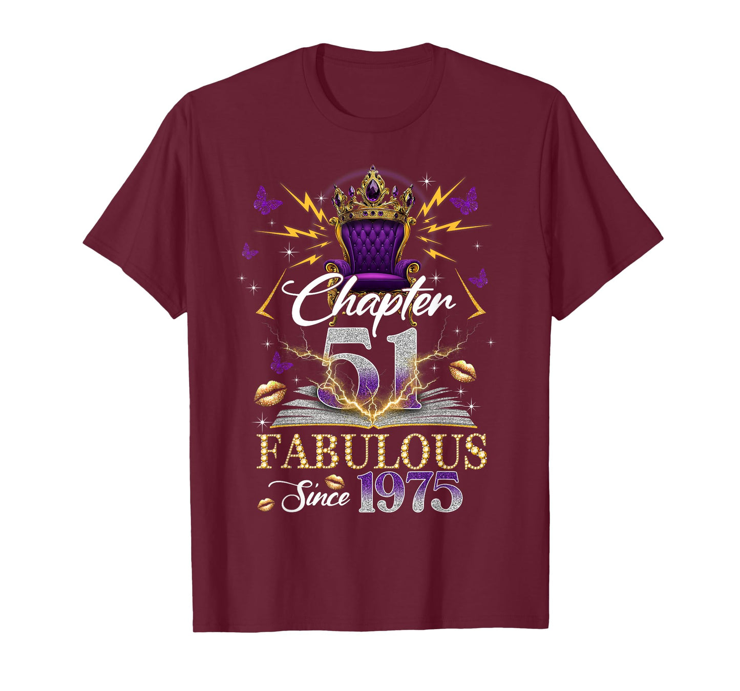 Chapter 51 Fabulous Since 1975 51st Birthday Women Girls T-Shirt