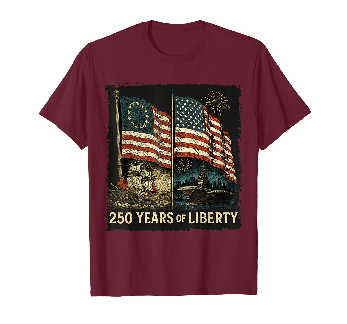 Betsy Ross Flag 250 Years of Liberty 250th Birthday T-Shirt