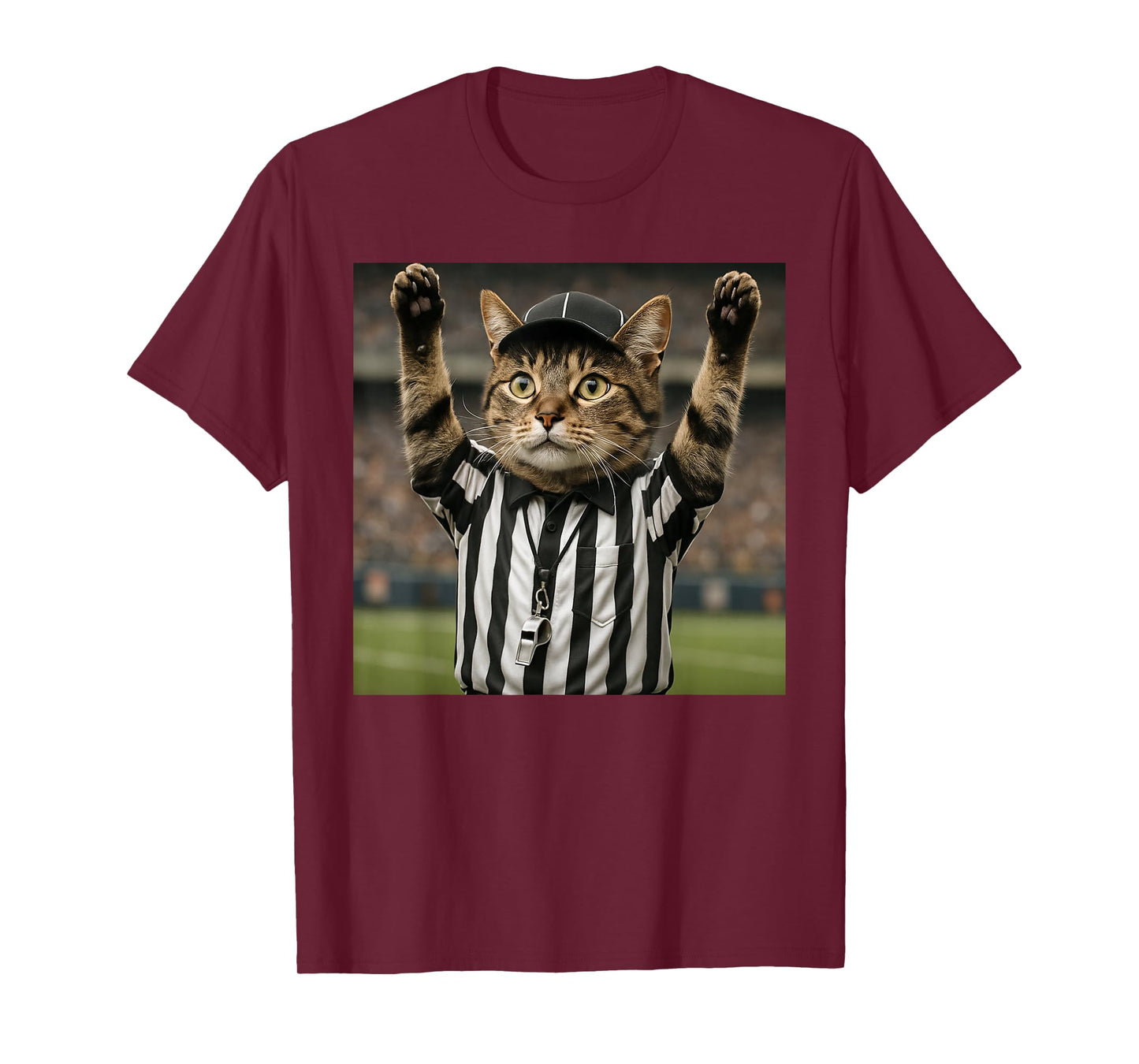 Funny Cat Referee Football Sports Meme T-Shirt