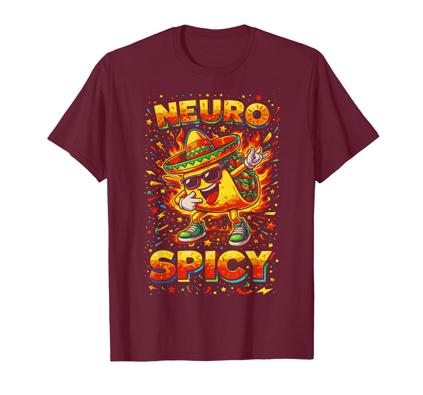 Neuro Spicy Taco Funny Neurodivergent ADHD Autism Humor T-Shirt