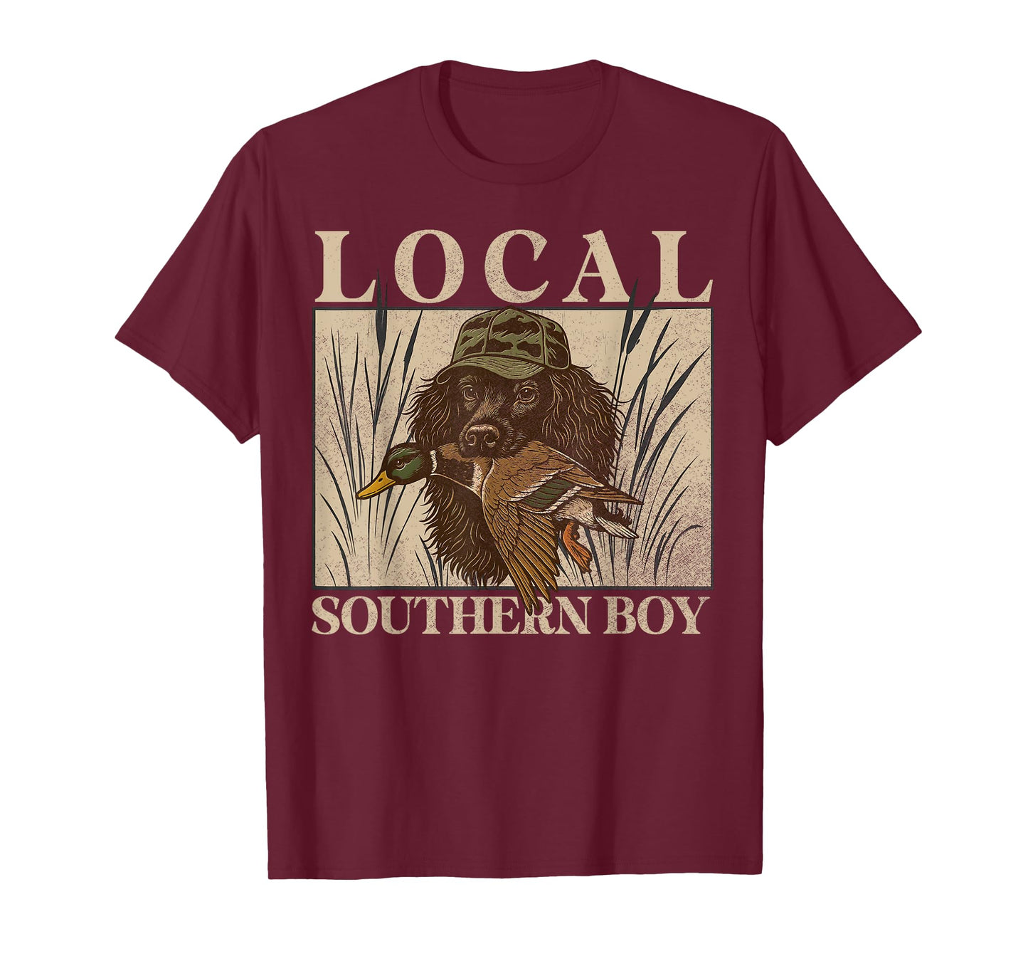 Local Southern Boy Duck Hunting Black Lab Outdoor Vintage T-Shirt