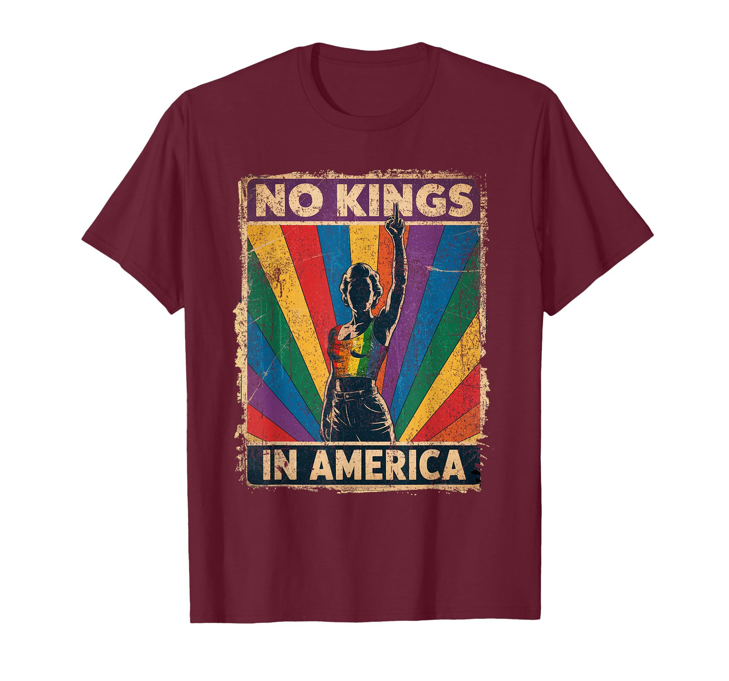 Funny No Kings In America LGBT Retro T-Shirt