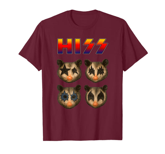 Hiss Funny Possum Kittens Rock Rocking Music Raccoons T-Shirt