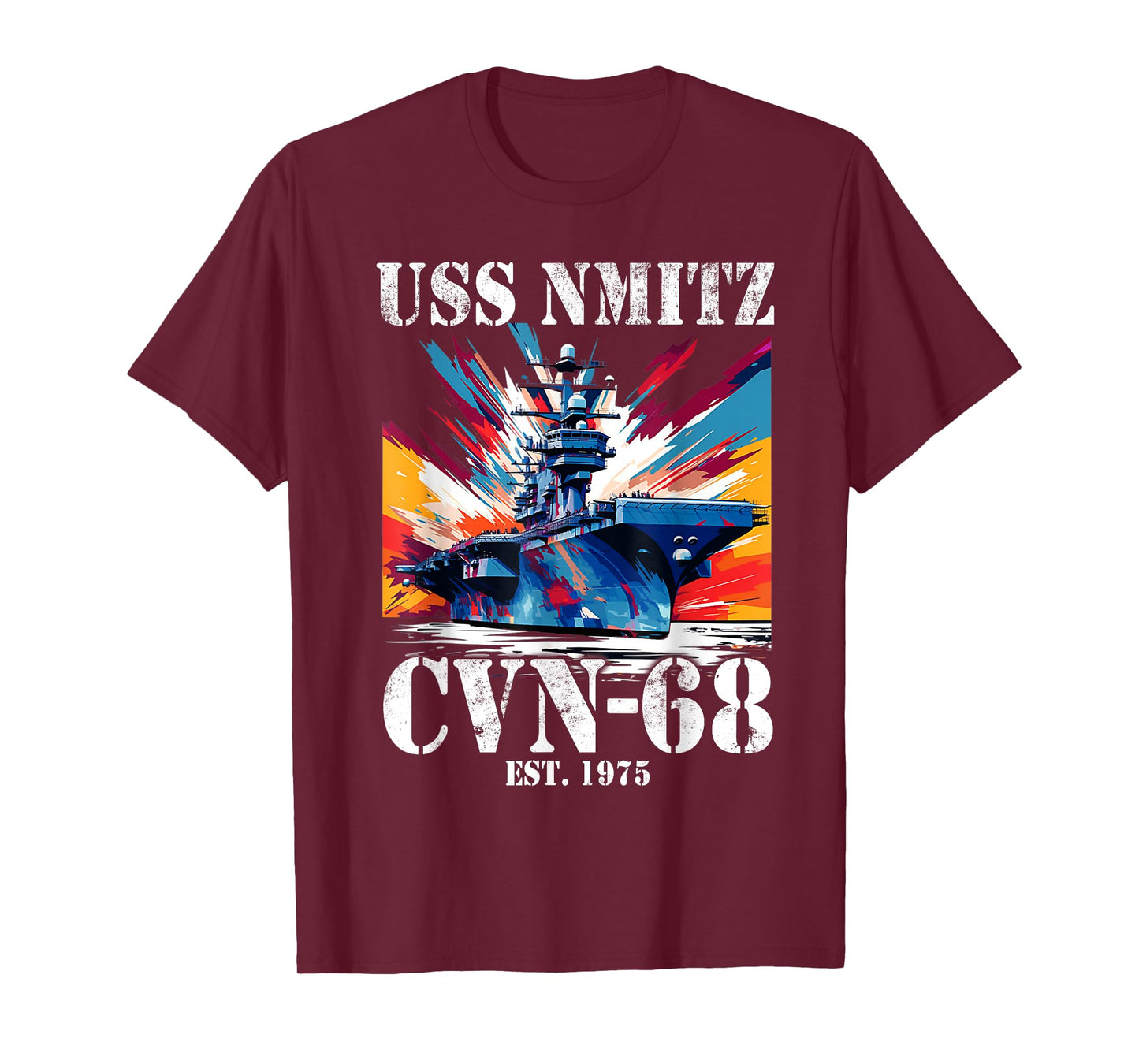 Flag Veterans Day USS Nimitz CVN-68 Aircraft Carrier Veteran T-Shirt