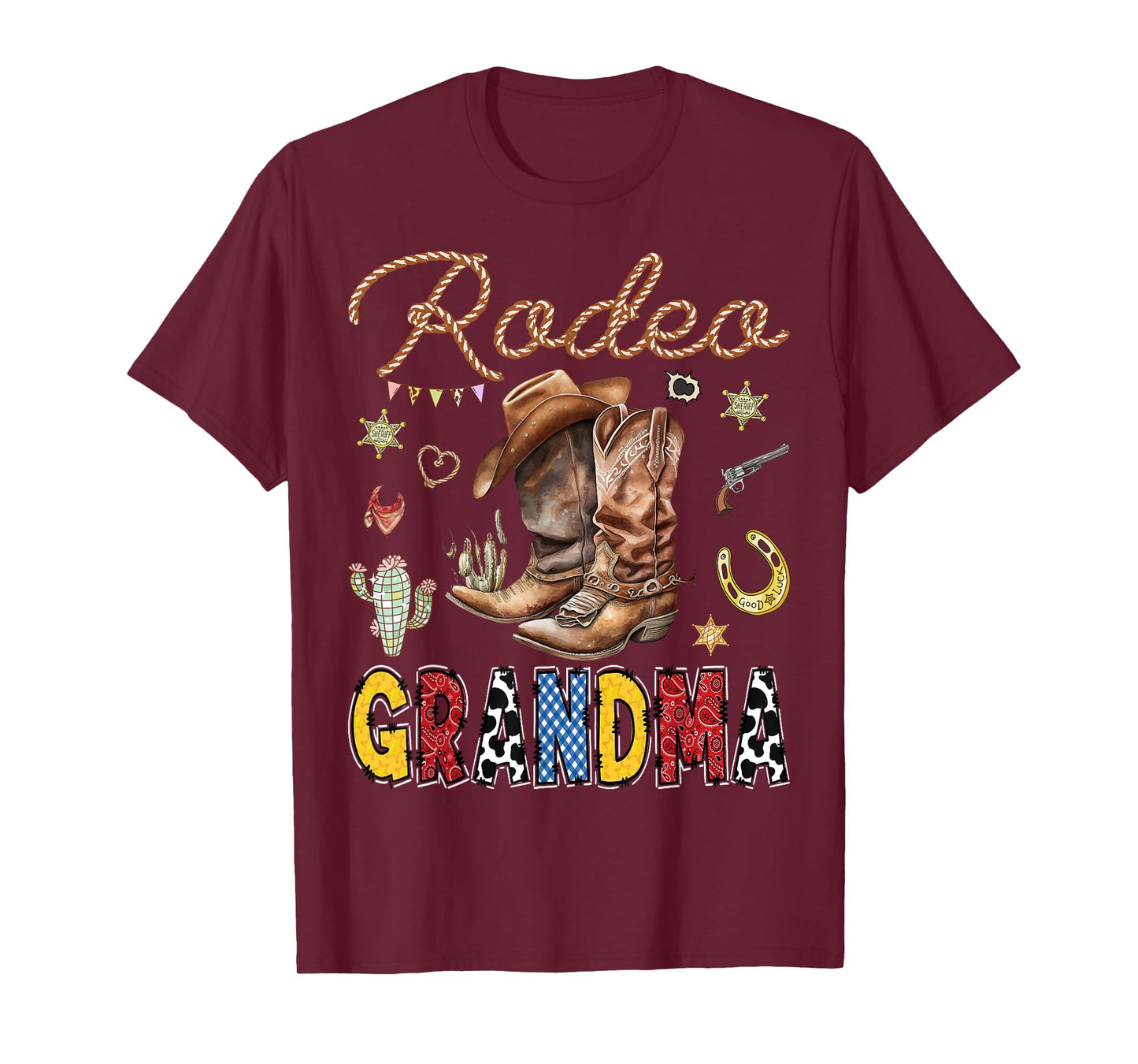 Rodeo Grandma Western Cowboy Birthday Matching Family T-Shirt
