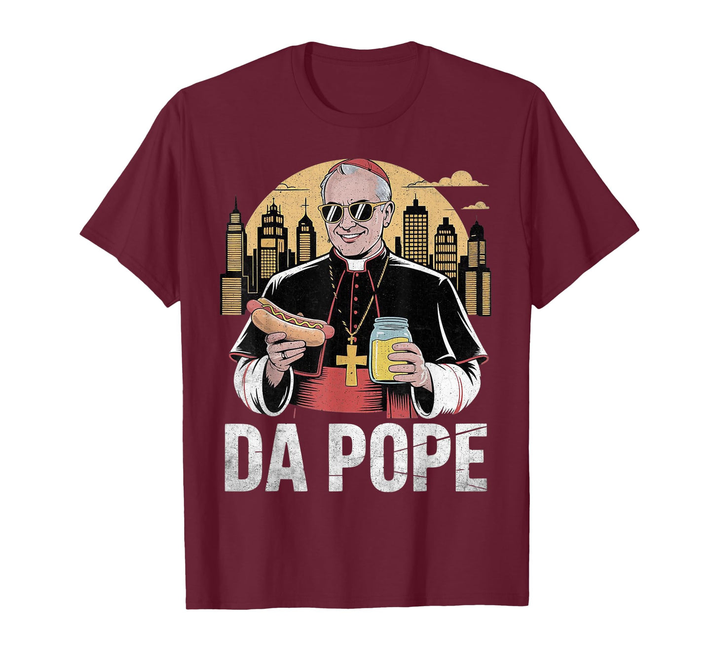 Da Pope From America Chicago Pope Leo XIV Funny Vintage T-Shirt