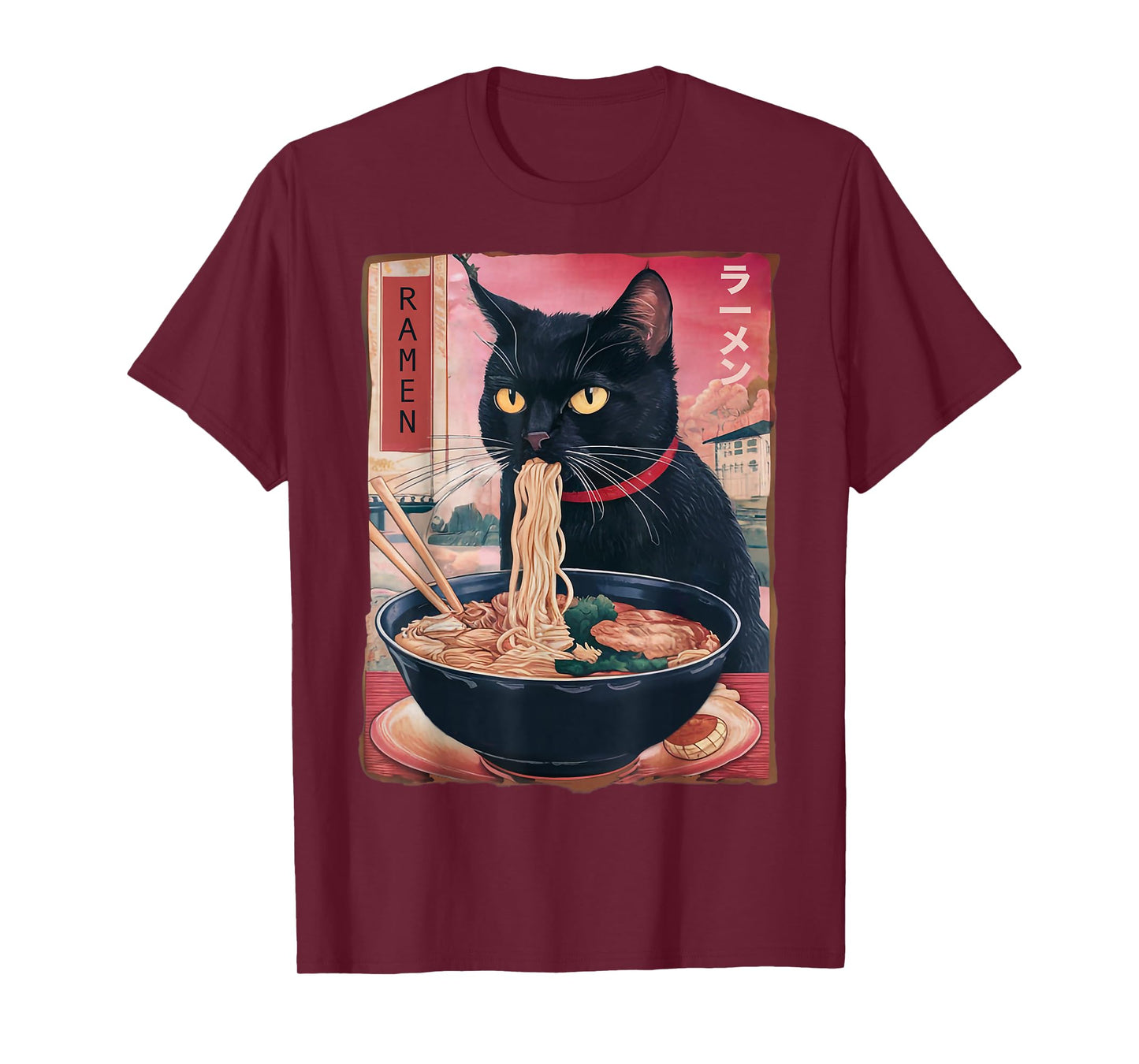 Cat Ramen Noodle Japanese Anime Kawaii Gifts Men Women Kids T-Shirt