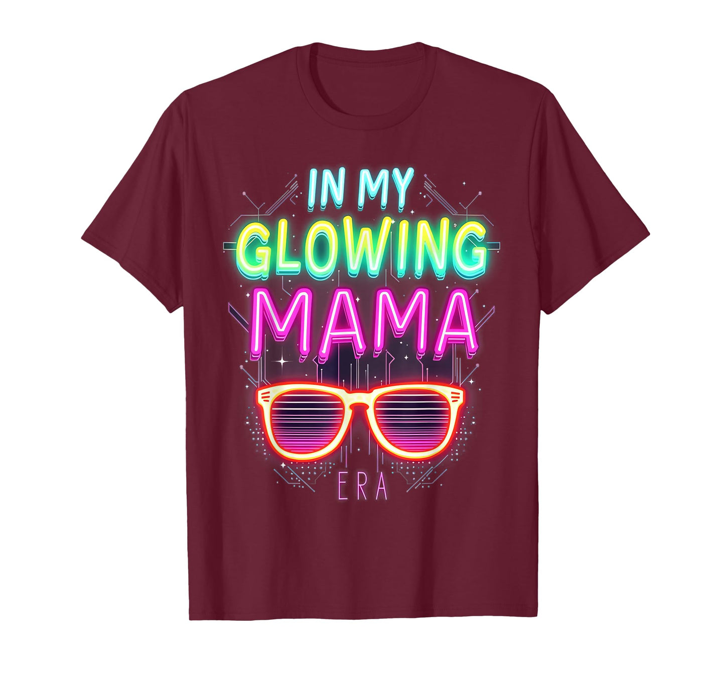 in My Glowing Mama Era Groovy Colorful Bright T-Shirt