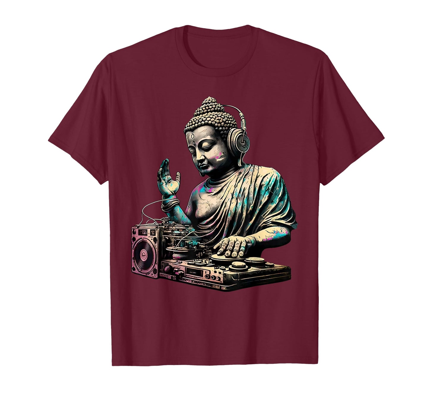Buddha Wearing Headphones DJ Music Producer For Men Women T-Shirt