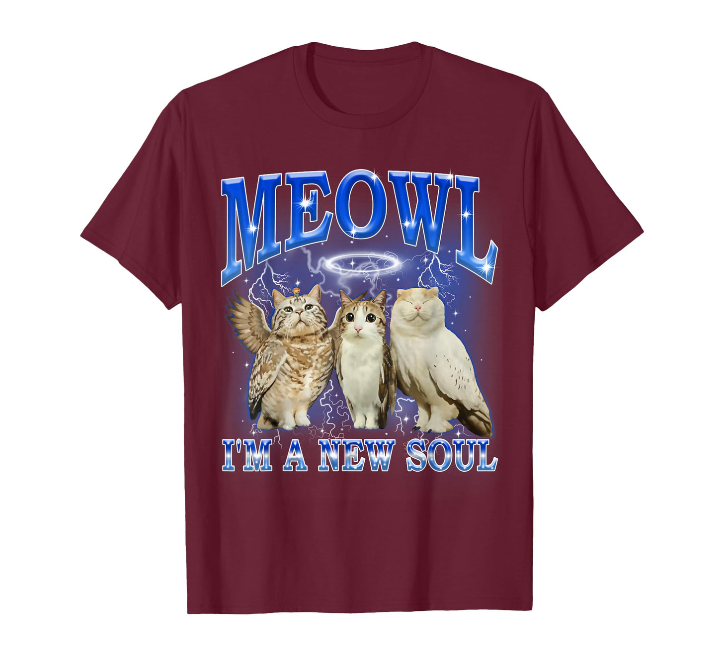 Meowl I'm A New Soul Cat Owl Funny Meme Brainrot Bootleg T-Shirt