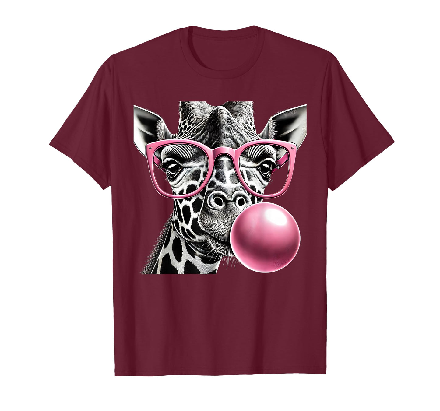 Giraffe Women Giraffe Face with Sunglasses Wild Animal Cute T-Shirt