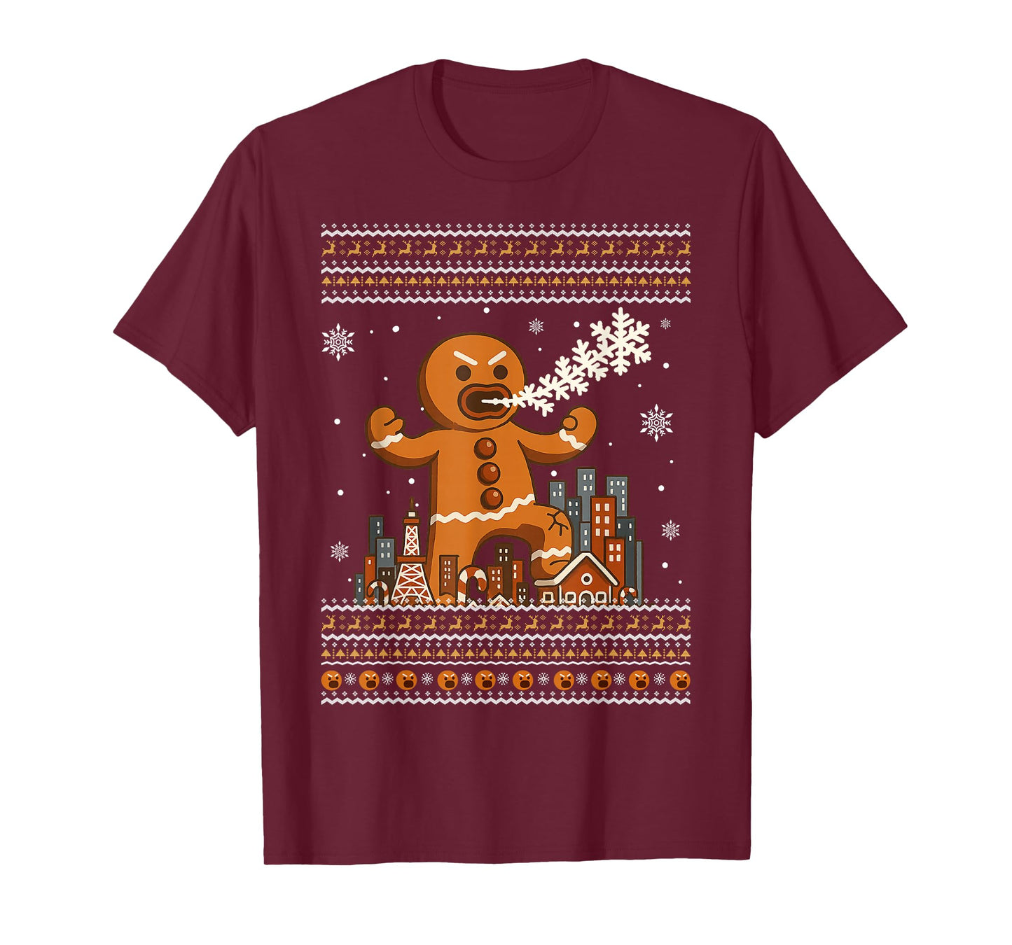 Funny Gingerbread Monster Ugly Christmas Sweaters T-Shirt