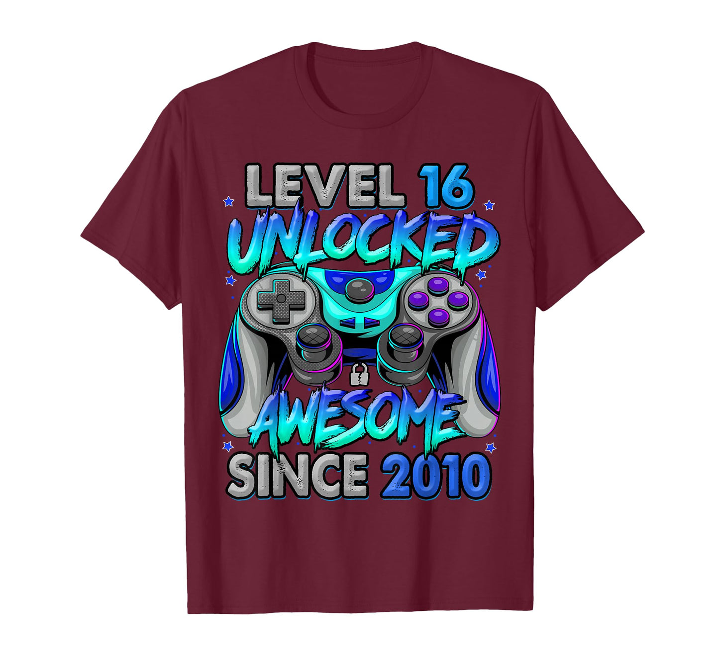 Level 16 Unlocked Awesome Since 2010 16th Birthday Gaming T-Shirt