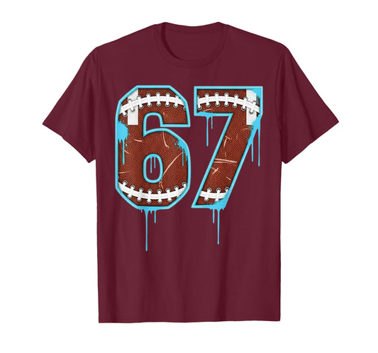 67 American Football Six Seven Funny 6 7 Meme Drip for Boys T-Shirt